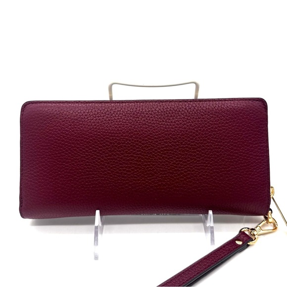 Michael Kors Large Continental Wallet Wristlet Dark Cherry - Picture 6 of 11